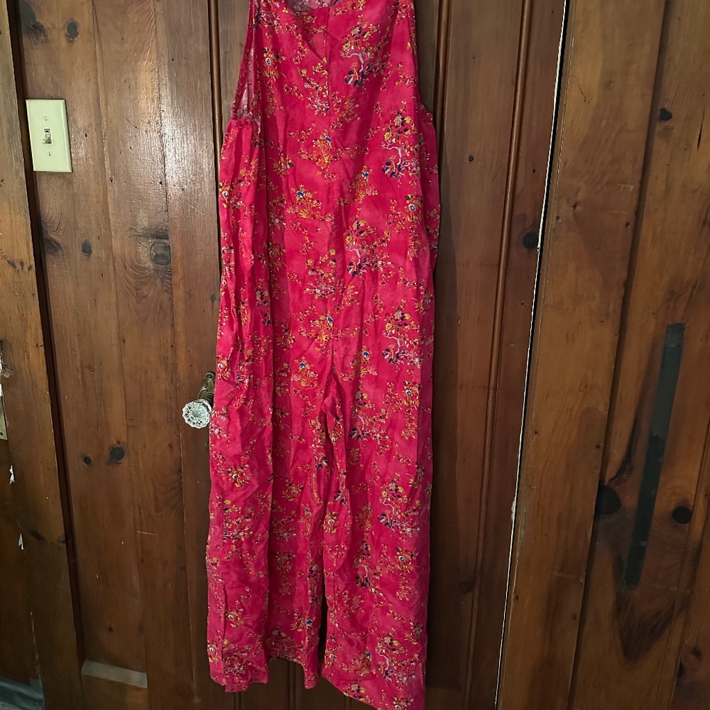 Pink flower jumpsuit